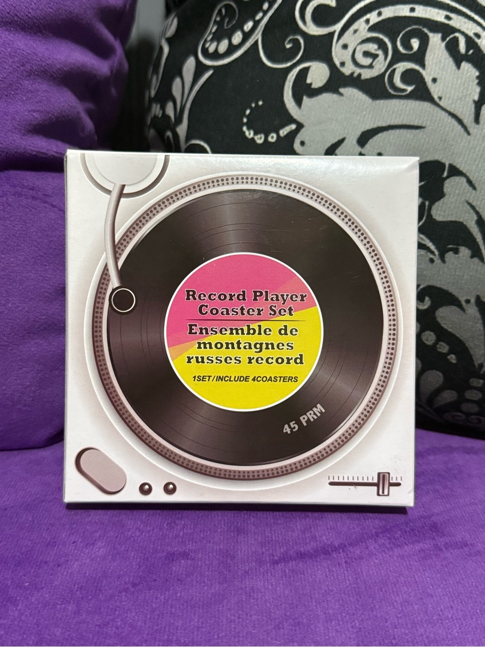 Record Player Coaster Set - Picture 2 of 5